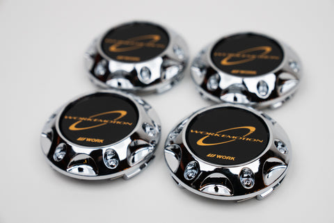 WORK Emotion Reproduction Center Caps Chrome (56.5mm center) XT7, XD9, XC8