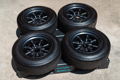 Watanabe R Type 14" 7.5J -7 (4x114.3) *Tires Included*
