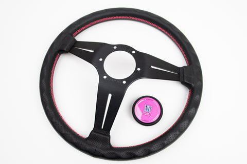 340mm Nardi Rally Deep Corn "Pink Stitching Limited Edition FET Japan Model*