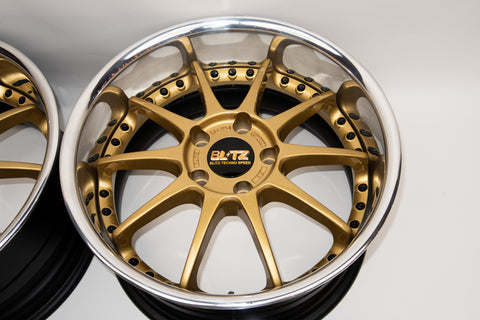 Blitz Technospeed Z1 Reproduction Center Caps *Silver/Black Chrome*