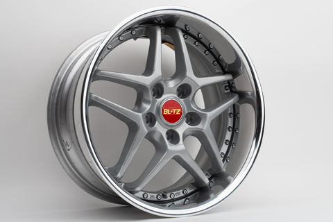Blitz BRW 03 Reproduction Center Caps *Red/Gold/Chrome*