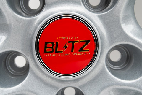 Blitz BRW 03 Reproduction Center Caps *Red/Gold/Chrome*