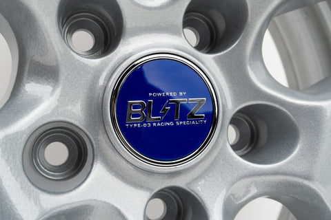 Blitz BRW 03 Reproduction Center Caps *Blue/Chrome*