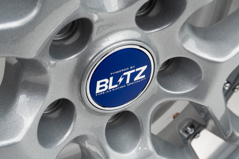 Blitz BRW 03 Reproduction Center Caps *Blue/Chrome*