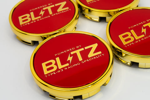 Blitz BRW 03 Reproduction Center Caps *Red/Gold*