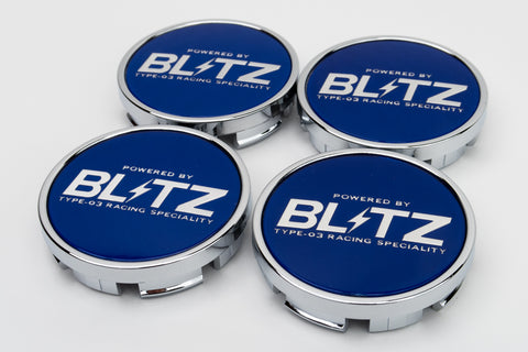 Blitz BRW 03 Reproduction Center Caps *Blue/Chrome*