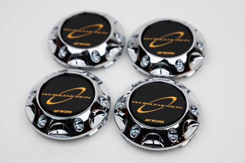 WORK Emotion Reproduction Center Caps Chrome (56.5mm center) XT7, XD9, XC8