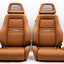 Recaro LS Tan Seat Pair *Reupholstered*
