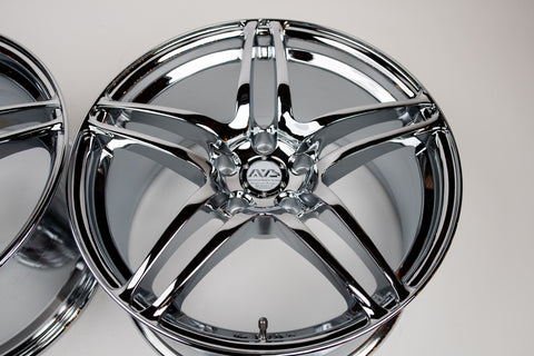 Advan AVS Model 5 18" 9J +35 (5x114.3) Pair *Triple Chrome*