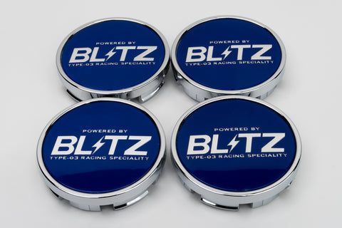 Blitz BRW 03 Reproduction Center Caps *Blue/Chrome*